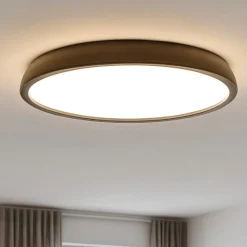 Plafoniere Moderne-IsyLuce plafoniera zenal marrone led 108w dimmerabile rotonda