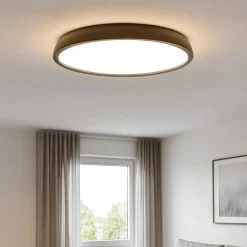 Plafoniere Moderne-IsyLuce plafoniera zenal marrone led 108w dimmerabile rotonda