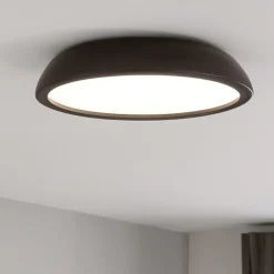 Plafoniere Moderne-IsyLuce plafoniera zenal marrone rotonda led 27w dimmerabile