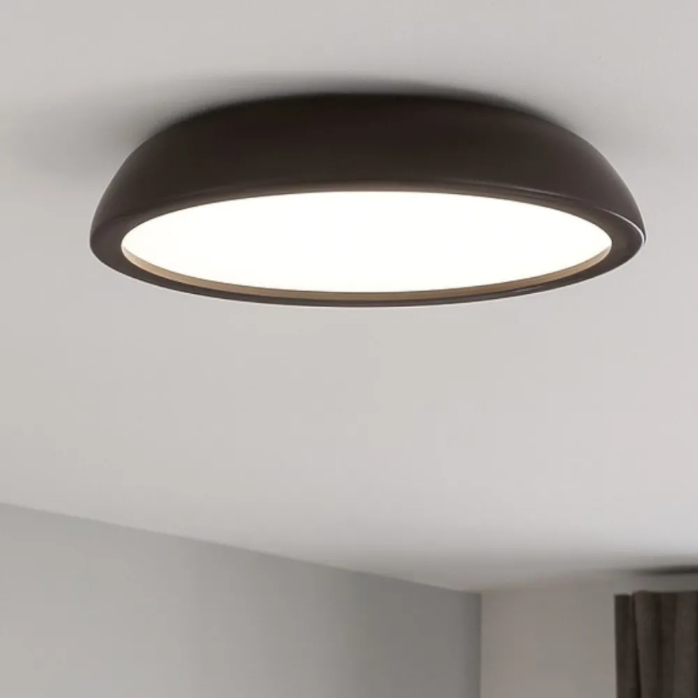 Plafoniere Moderne-IsyLuce plafoniera zenal marrone rotonda led 27w dimmerabile