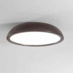 Plafoniere Moderne-IsyLuce plafoniera zenal marrone rotonda led 27w dimmerabile