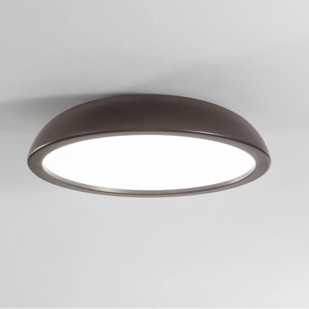 Plafoniere Moderne-IsyLuce plafoniera zenal marrone rotonda led 27w dimmerabile