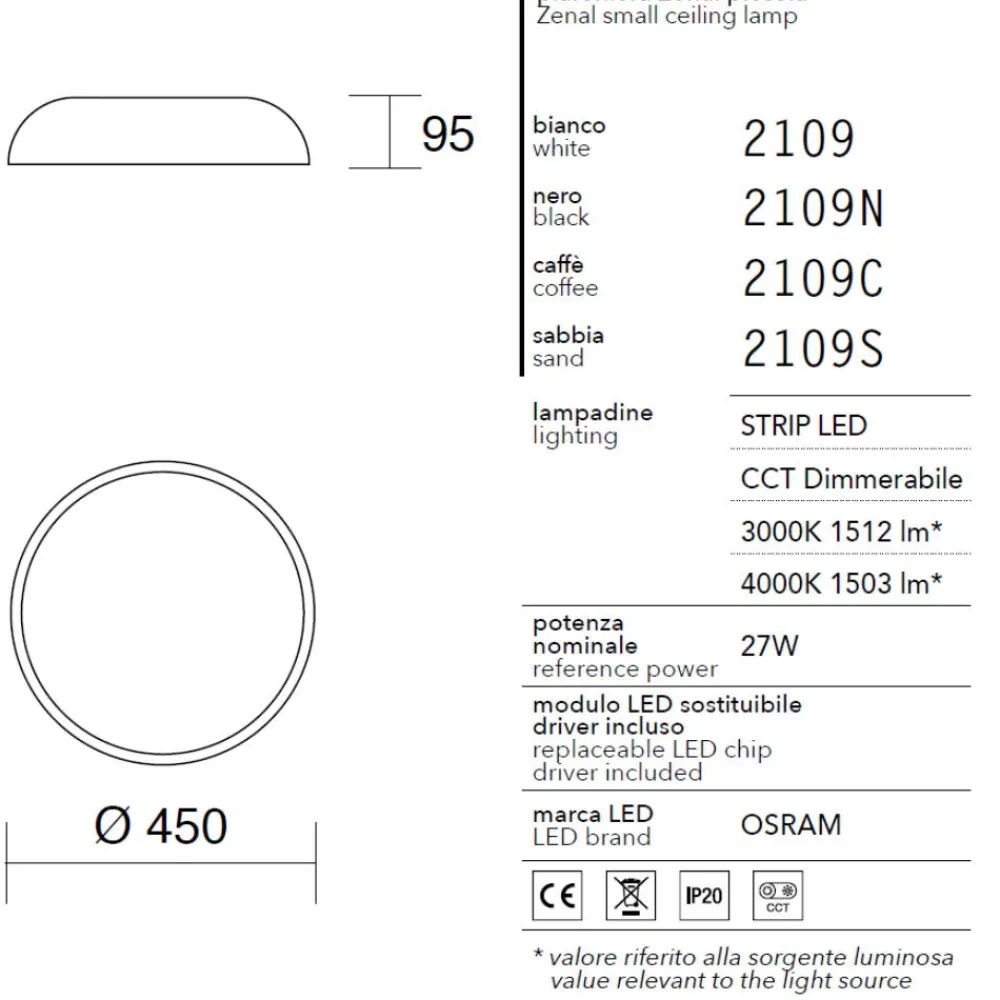 Plafoniere Moderne-IsyLuce plafoniera zenal marrone rotonda led 27w dimmerabile