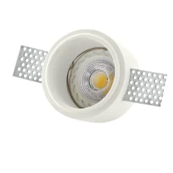 Faretti Da Incasso-IsyLuce portafaretto gesso rotondo da incasso per controsoffitto