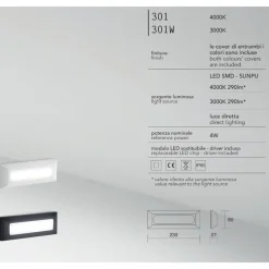 Segnapasso Led-IsyLuce segnapasso per esterno led 4w 3000k cover bianco antracite