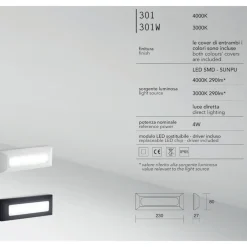 Segnapasso Led-IsyLuce segnapasso per esterno led 4w 4000k cover bianco antracite