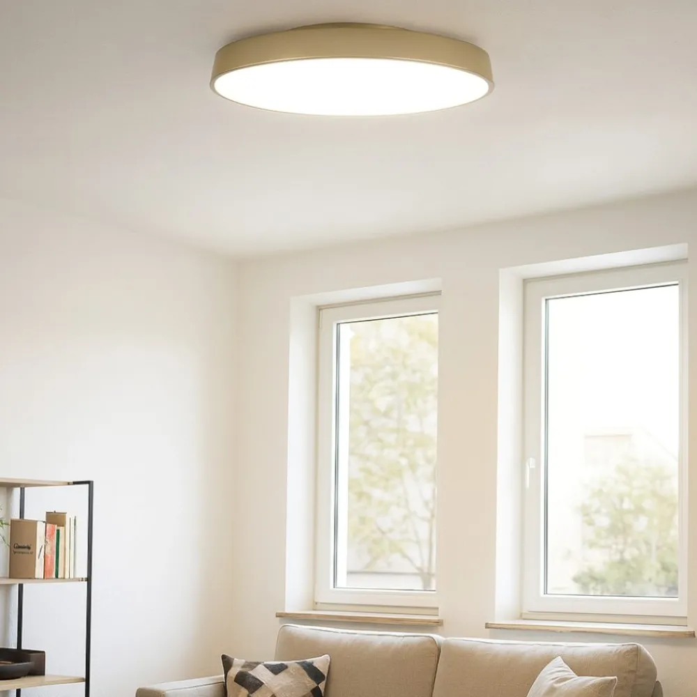 Plafoniere Moderne-IsyLuce urban sabbia plafoniera led 39w 3000k 4000k rotonda dimmerabile