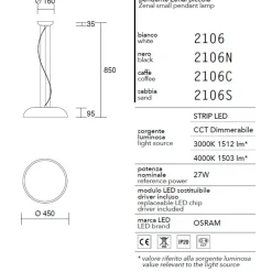 Lampadari Cucina-IsyLuce zenal lampadario da cucina marrone led 27w 3000k 4000k dimmerabile