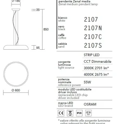 Lampadari Cucina-IsyLuce zenal lampadario da cucina marrone led 55w 3000k 4000k dimmerabile