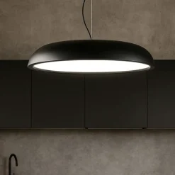 Lampadari Cucina-IsyLuce zenal lampadario da cucina moderna nero led 55w dimmerabile