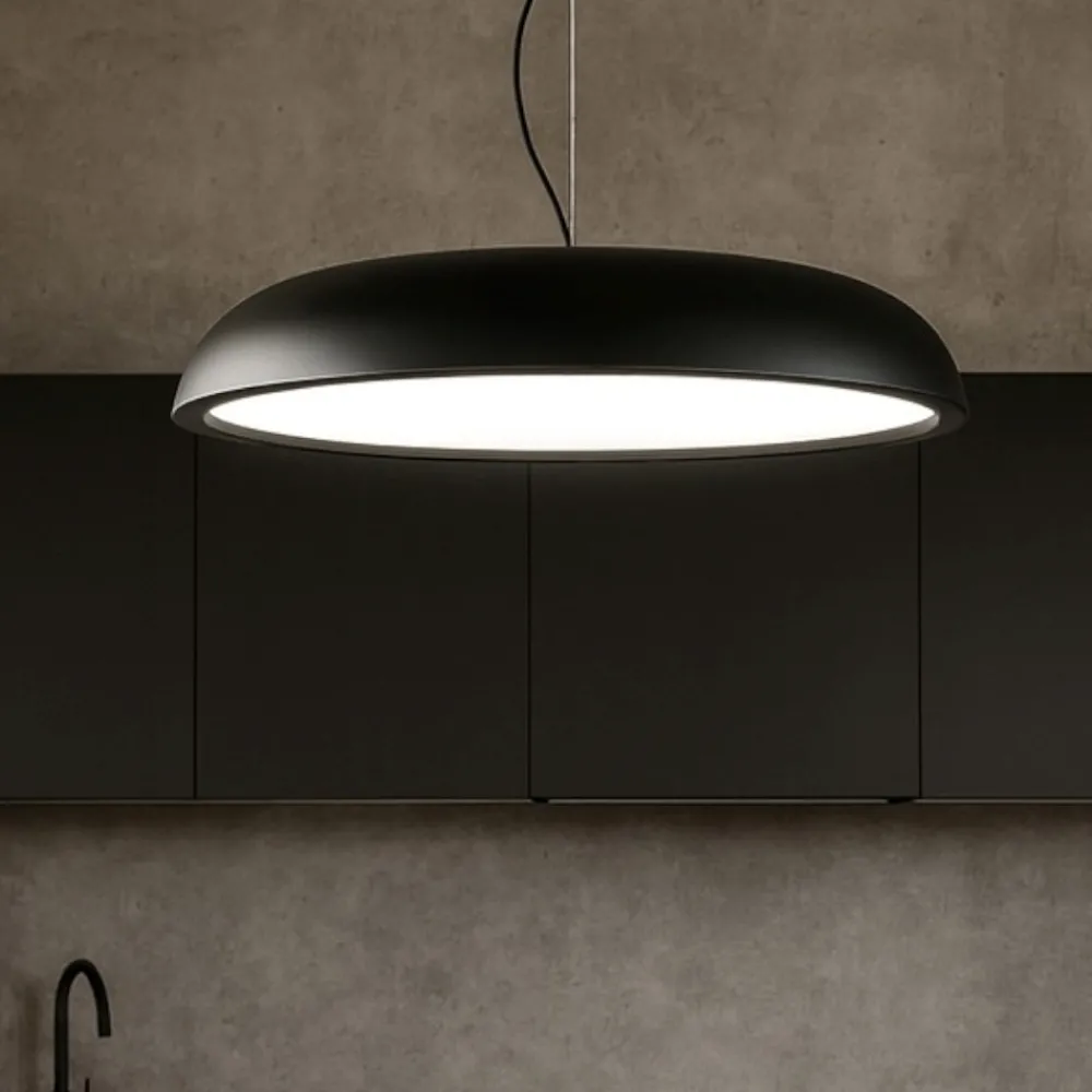 Lampadari Cucina-IsyLuce zenal lampadario da cucina moderna nero led 55w dimmerabile