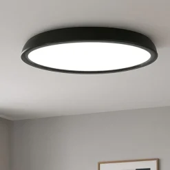 Plafoniere Moderne-IsyLuce zenal plafoniera nera led 55w 3000k 4000k dimmerabile
