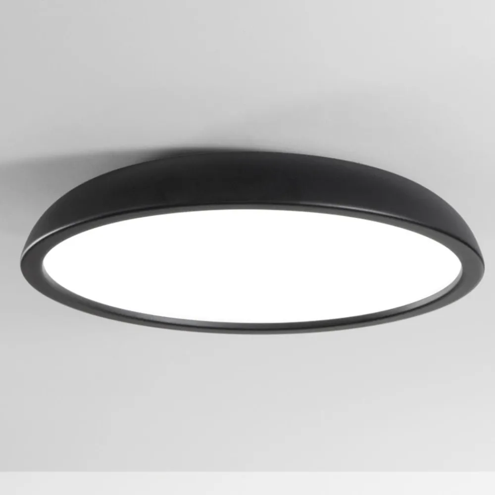 Plafoniere Moderne-IsyLuce zenal plafoniera nera led 55w 3000k 4000k dimmerabile