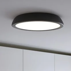 Plafoniere Moderne-IsyLuce zenal plafoniera per cucina led 3000k 4000k dimmerabile nera rotonda