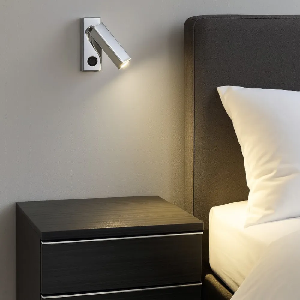Applique Camera Da Letto-IsyLuce zenit applique da comodino cromato orientabile