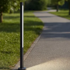Lampioni Da Giardino-Ideal Lux Jedi pt h080 lampione da esterno giardino nero led 3000k