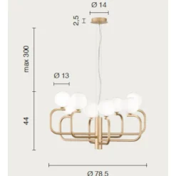 Lampadari Moderni-Ondaluce Jeppy lampadario metallo oro 8 luci sfere vetro