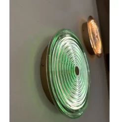 Applique Da Parete-Ondaluce Jokey luce applique in vetro moderna tonda verde led 3000k