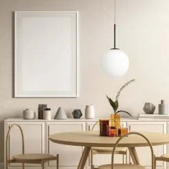 Lampade A Sospensione-Miloox Jugen lampada a sospensione sfera vetro nero
