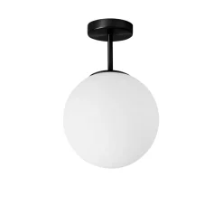 Plafoniere Moderne-Miloox Jugen plafoniera per camera da letto nera boccia vetro bianco