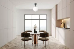 Plafoniere Moderne-Miloox Jugen plafoniera struttura ottanio sfera boccia bianca
