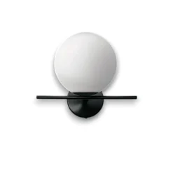 Applique Da Parete-Miloox Jugen sforzin applique moderna nero vetro boccia bianca