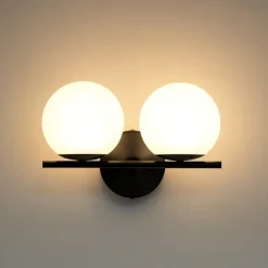 Applique Da Parete-Miloox Jugen sforzin lampada nera da parete