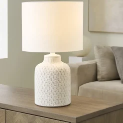 Lampade Da Tavolo-Ideal Lux Kali-3 tl1 lampada da tavolo in ceramica bianca