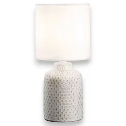Lampade Da Tavolo-Ideal Lux Kali-3 tl1 lampada da tavolo in ceramica bianca