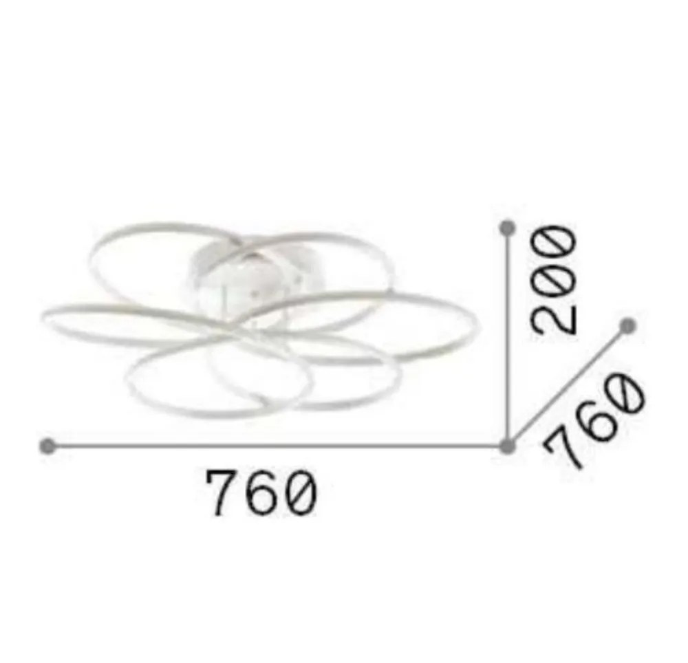 Plafoniere Moderne-Ideal Lux Karol pl d76 plafoniera da soffitto led 99w 4000k per salotto moderno