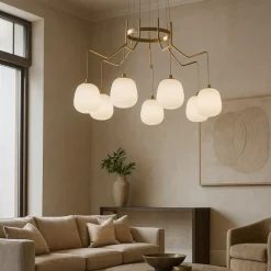 Lampadari Moderni-Ideal Lux Karousel lampadario moderno oro sp6 luci per soggiorno