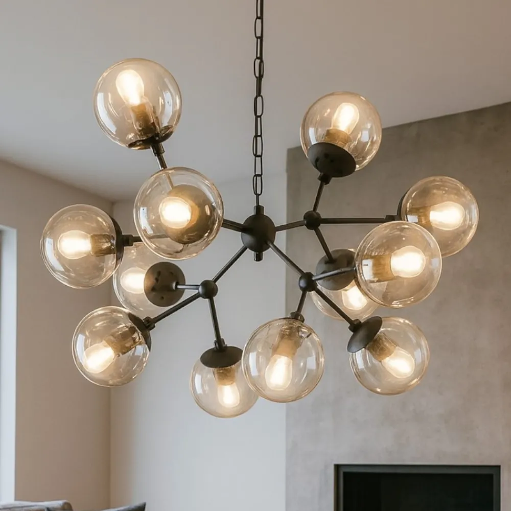 Lampadari Moderni-Ideal Lux Kepler lampadario per soggiorno sp12 nero