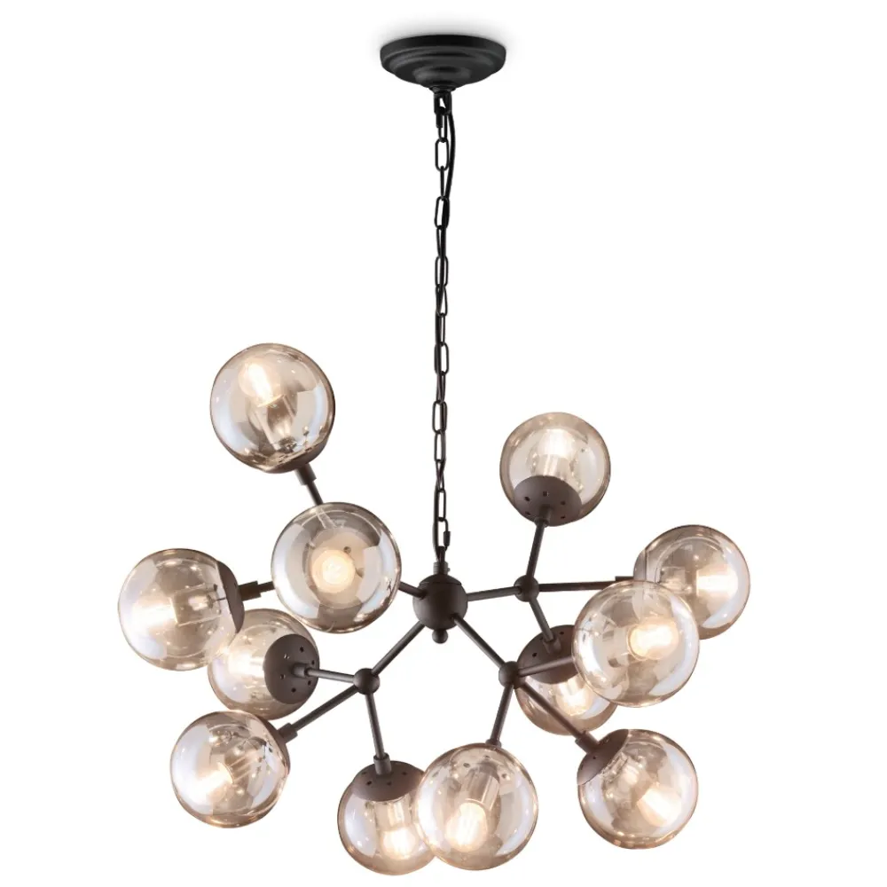 Lampadari Moderni-Ideal Lux Kepler lampadario per soggiorno sp12 nero