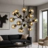Lampadari Moderni-Ideal Lux Kepler sp18 grande lampadario nero per salotto