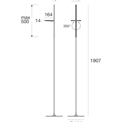 Lampade Da Terra-Stilnovo Kimia lampada da terra led 25w 3000k bianca