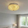 Plafoniere Moderne-Ideal Lux King pl3 piccola plafoniera oro lucido rotonda