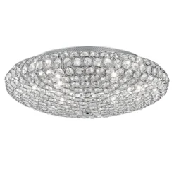 Plafoniere Moderne-Ideal Lux King pl9 plafoniera 53cm per soggiorno cristallo trasparente