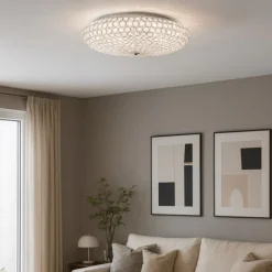 Plafoniere Moderne-Ideal Lux King pl9 plafoniera 53cm per soggiorno cristallo trasparente