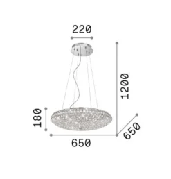 Lampadari Moderni-Ideal Lux King sp12 lampadario di cristallo per salotto