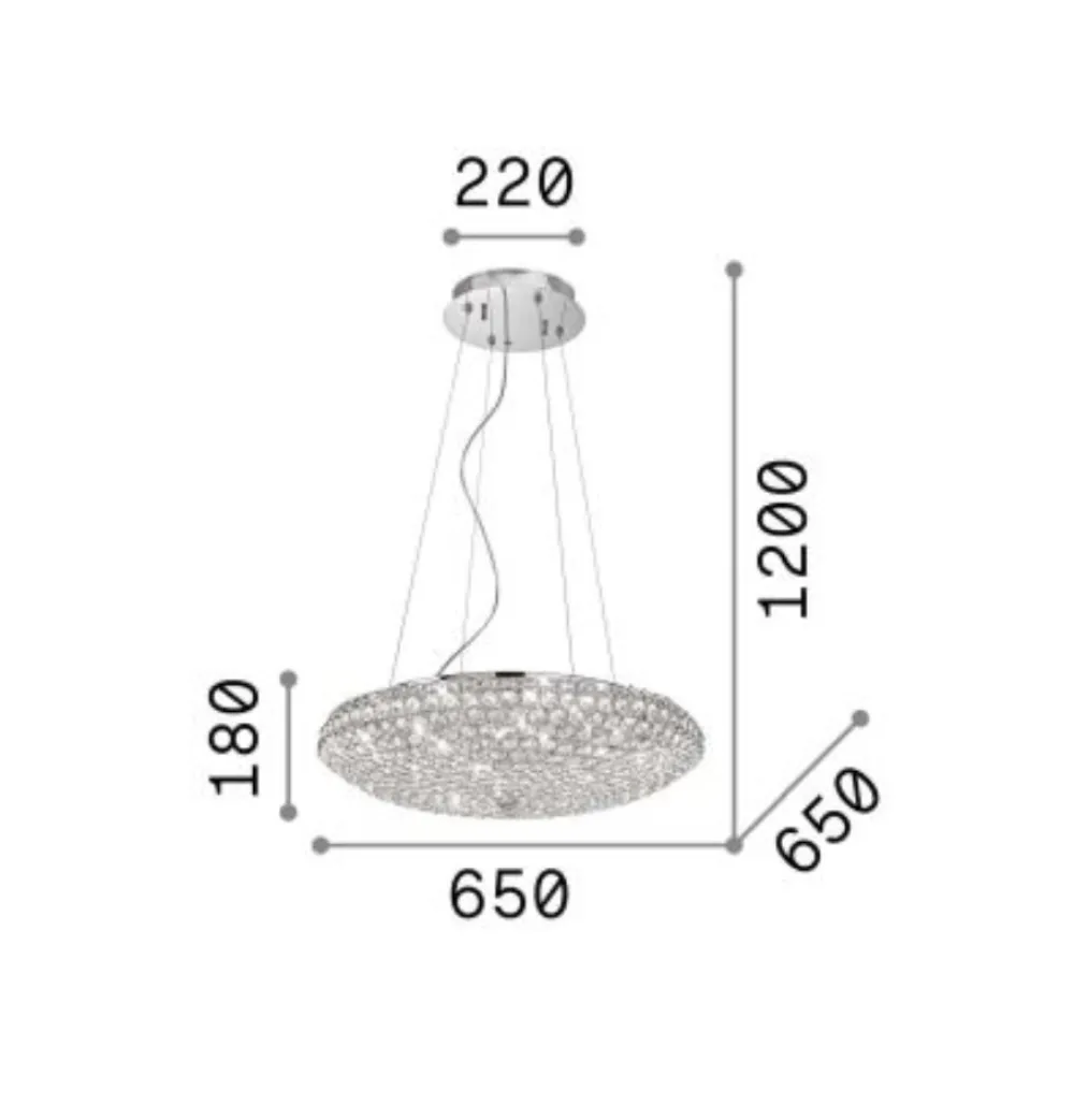 Lampadari Moderni-Ideal Lux King sp12 lampadario di cristallo per salotto