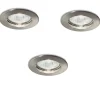 Faretti Da Incasso-Ideal Lux Kit box 3 jazz fi faretto da incasso per cartongesso nickel rotondo