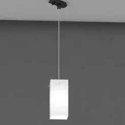 Illuminazione A Binario-Selezionato da Mazzolaluce Kit lampada a sospensione vetro bianco per binario nero monofase