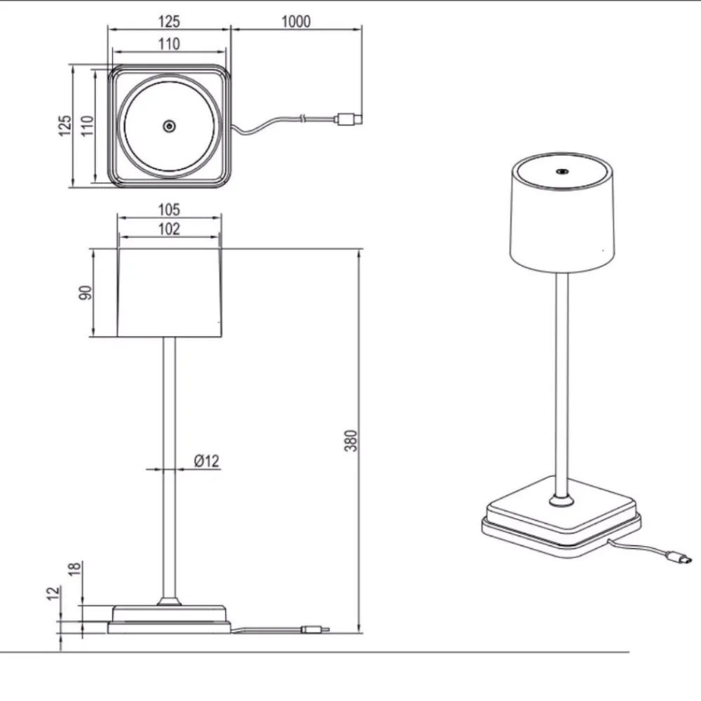 Lampade Da Tavolino Esterno-Selezionato da Mazzolaluce Kit 6 lampade da tavolo senza fili nero portatili per esterno ristorante