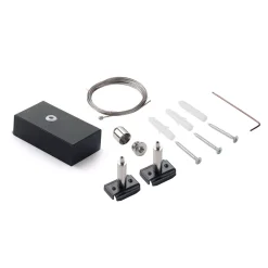 Illuminazione A Binario-Ideal Lux Kit rosone nero cavo acciaio 2 metri binario a sospensione ego monofase