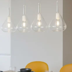 Lampadari Moderni-Top Light Kona lampadario moderno bianco 4 luci vetro