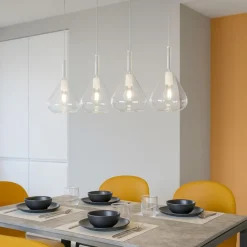 Lampadari Moderni-Top Light Kona lampadario moderno bianco 4 luci vetro
