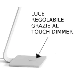 Lampade Da Tavolo-Stilnovo Lama lampada da scrivania bianca led 3000k dimmerabile touch