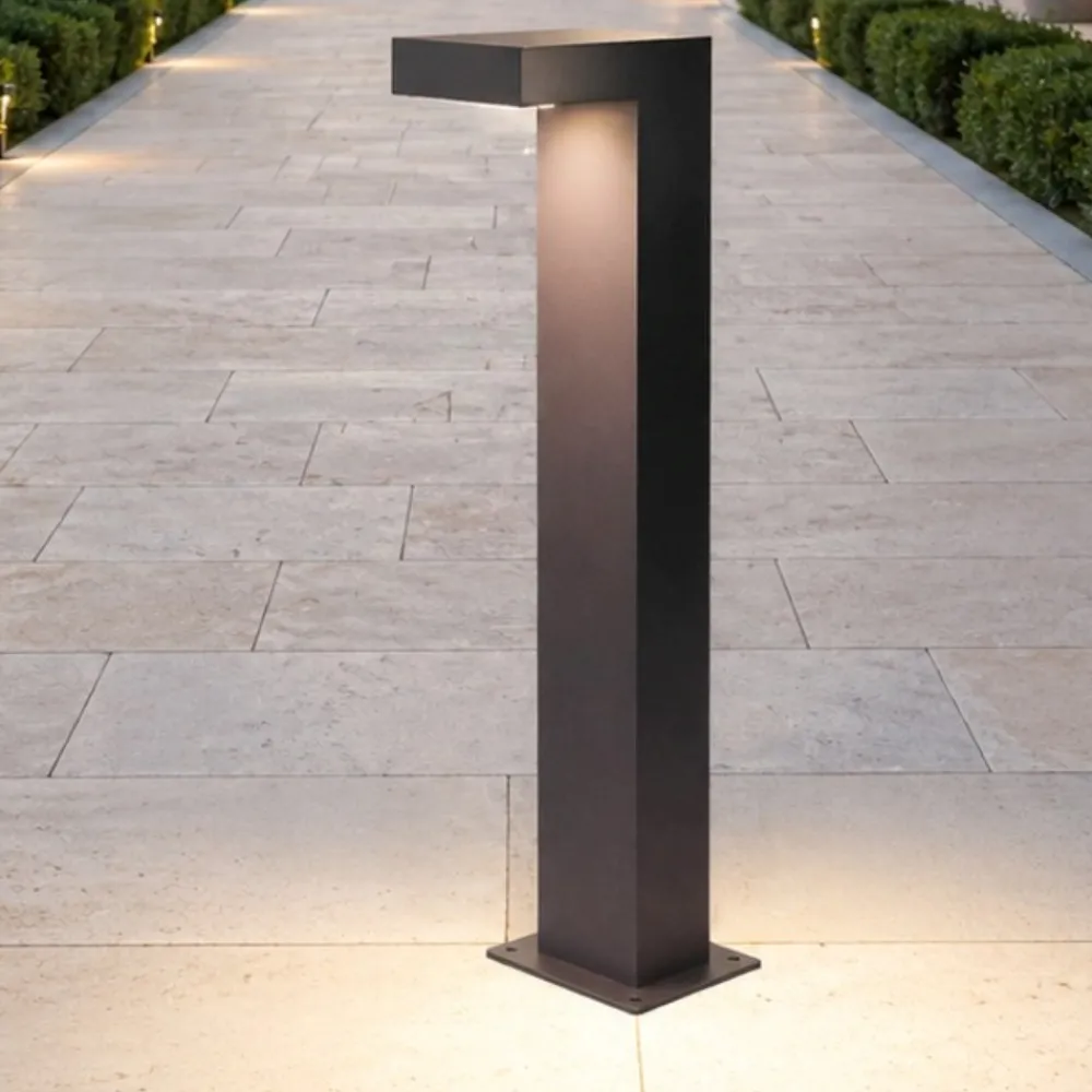 Lampioni Da Giardino-Selezionato da Mazzolaluce Lammpione basso antracite moderno da giardino led 8w 3000k ip54