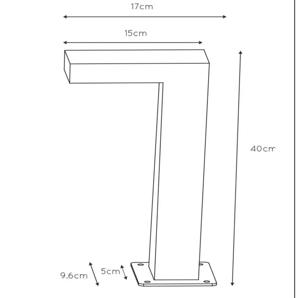 Lampioni Da Giardino-Selezionato da Mazzolaluce Lammpione basso antracite moderno da giardino led 8w 3000k ip54