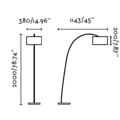 Lampade Da Terra-Selezionato da Mazzolaluce Lampada ad arco bianca moderna con paralume cilindro tessuto